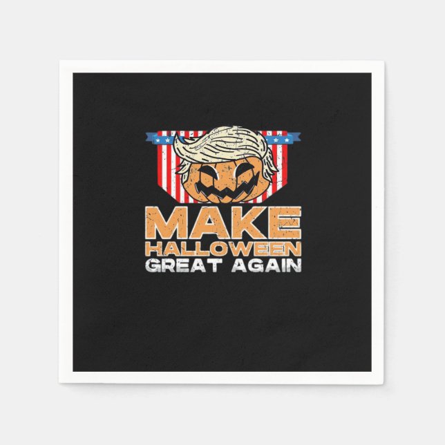 Trumpkin Halloween Vintage Political Funny Napkins (Front)