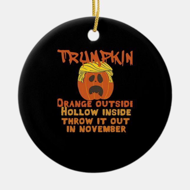 Trumpkin Inside Throw Out November Classic Ceramic Ornament (Front)