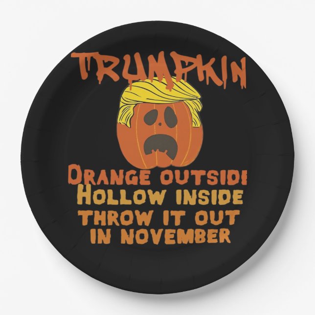 Trumpkin Inside Throw Out November Classic Paper Plates (Front)