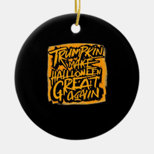 Trumpkin Make Halloween Great Again – Autumn Sloth Ceramic Ornament