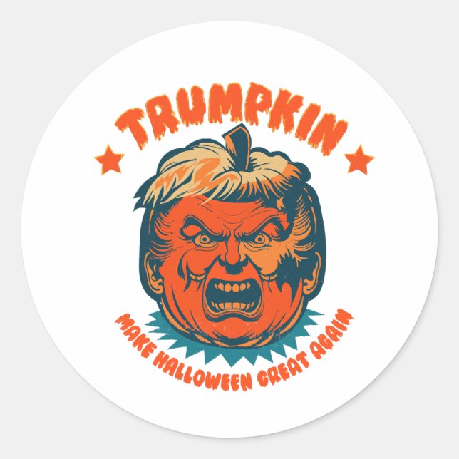 trumpkin make halloween great again funny classic round sticker (Front)