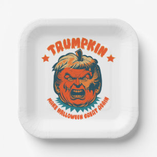 trumpkin make halloween great again funny paper plates