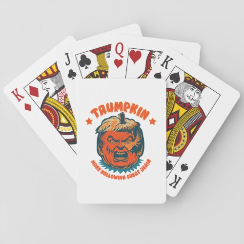 trumpkin make halloween great again funny playing cards