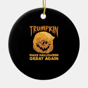 Trumpkin Make Halloween Great Again Funny Politica Ceramic Ornament
