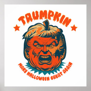 trumpkin make halloween great again funny poster