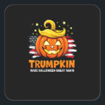 Trumpkin Make Halloween Great Again Funny Pumpkin Square Sticker<br><div class="desc">A Trumpkin funny pumpkin “Make Halloween Great Again” design. Playful,  spooky,  and satirical.</div>