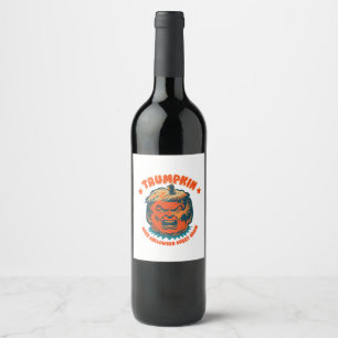trumpkin make halloween great again funny wine label