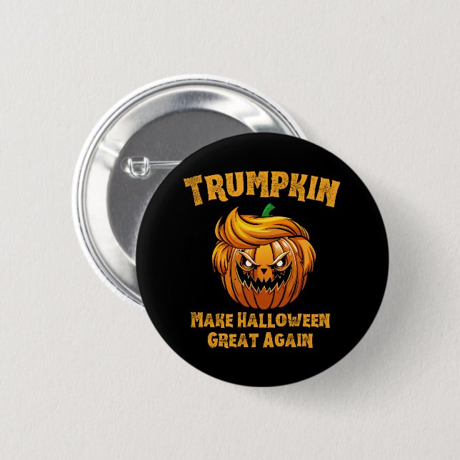 Trumpkin Make Halloween Great Again Political Button (Front & Back)