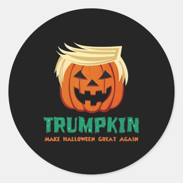 Trumpkin Make Halloween Great Again Quote Classic Round Sticker (Front)
