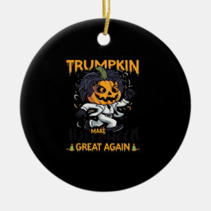 Trumpkin Make Halloween Great Again  Trumpkin Cost Ceramic Ornament