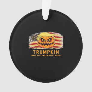 Trumpkin Make Halloween Great Again Us Flag Funny  Ornament