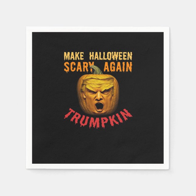Trumpkin Make Halloween Scary Again – Funny Donald Napkins (Front)