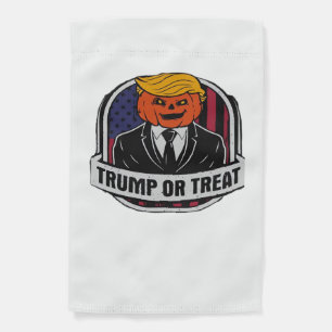 Trumpkin Or Treat Halloween - Political Costume Cl Garden Flag