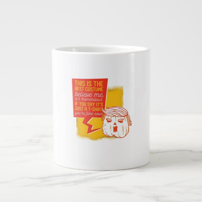 Trumpkin Pumpkin Funny Halloween Quote Giant Coffee Mug (Front)