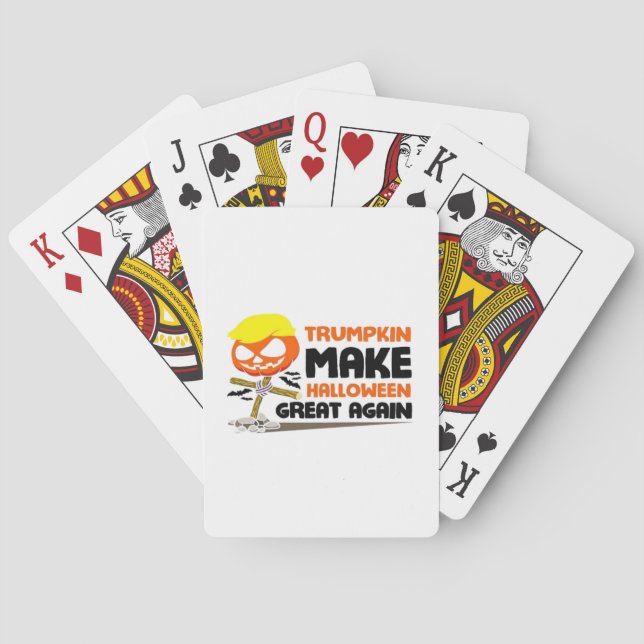 Trumpkin Pumpkin Halloween Classic Poker Cards (Back)