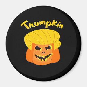 Trumpkin Pumpkin Halloween Design – Retro Slogan Magnet