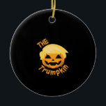 Trumpkin Pumpkin Halloween Design – Sloth Costume  Ceramic Ornament<br><div class="desc">A sloth costume edition of Trumpkin pumpkin Halloween. Cute,  humorous,  and festive.</div>