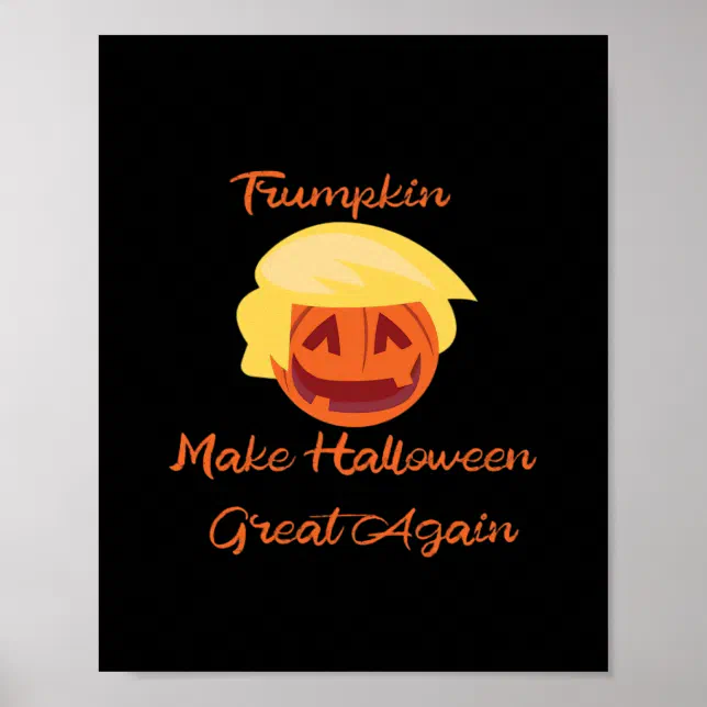 Trumpkin Pumpkin Halloween Design – Spooky Basic S Poster | Zazzle