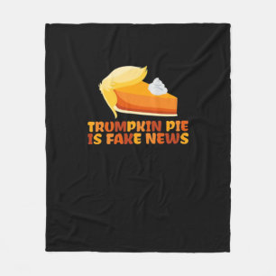 Trumpkin Pumpkin Pie Funny Thanksgiving Fitted Fleece Blanket