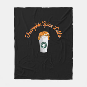 Trumpkin Pumpkin Spice Latte Holiday Coffee Fleece Blanket
