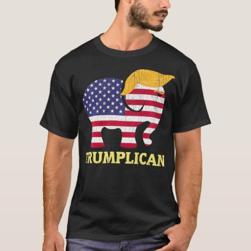 Trumplican Elephant Trump Hair 2020 Election Repub T_Shirt