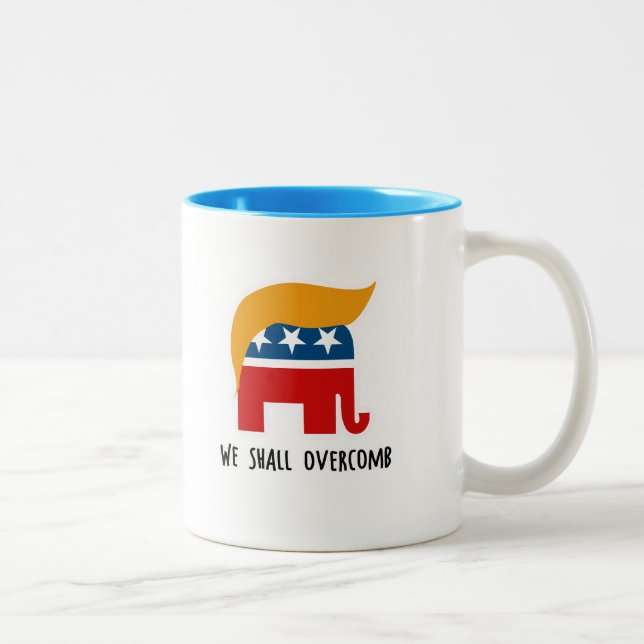 Trumplican - We Shall Overcomb Two-Tone Coffee Mug (Right)