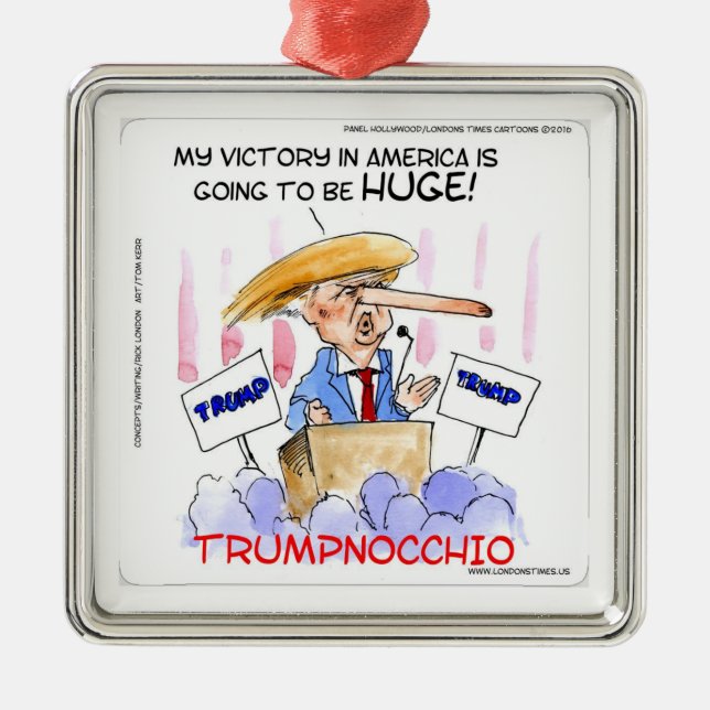 Trumpnocchio Funny Donald Trump Items Metal Ornament (Front)