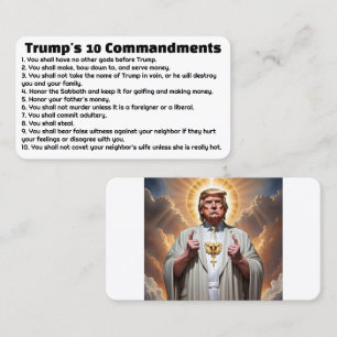Trump's 10 Commandments Business Card