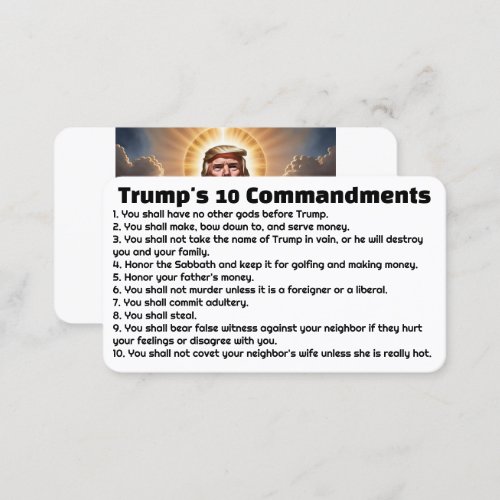 Trumps 10 Commandments Business Card