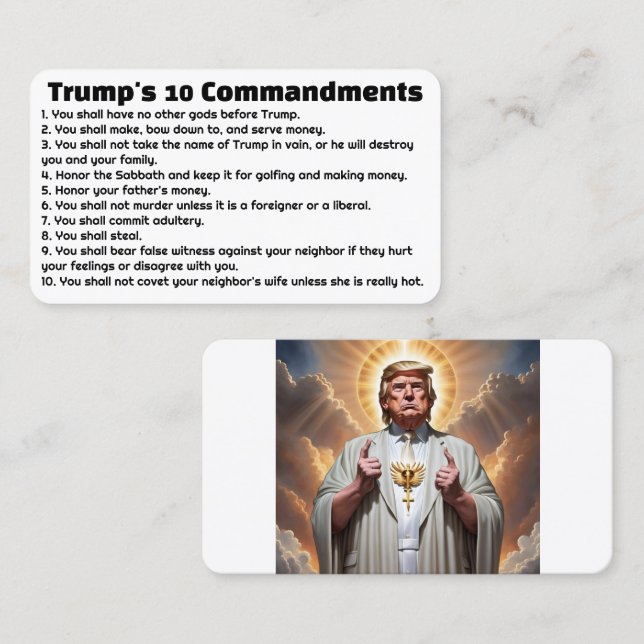 Trump's 10 Commandments Business Card (Front/Back)