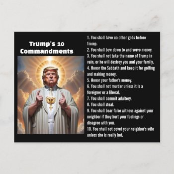 Trump's 10 Commandments Postcard by DakotaPolitics at Zazzle