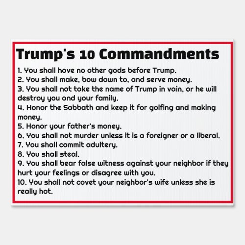 Trumps 10 Commandments Sign