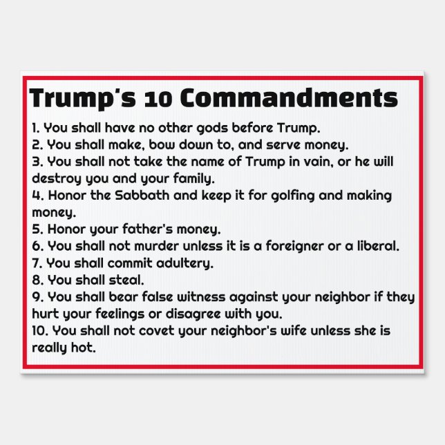 Trump's 10 Commandments Sign (Front)