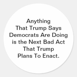 Trump's a Hypocrite Hankamer Artjunkhaus Comic Art Classic Round Sticker