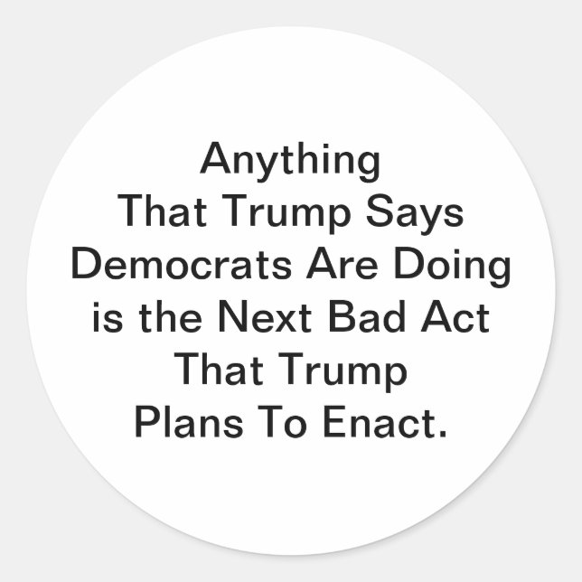 Trump's a Hypocrite Hankamer Artjunkhaus Comic Art Classic Round Sticker (Front)