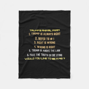 Trump's Animal Farm Fleece Blanket