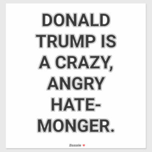 TRUMP'S CRAZY ANGRY HATER Hankamer Artjunkhaus BOO Sticker