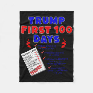 Trumps First 100 Days Worst Presidential Polls Eve Fleece Blanket