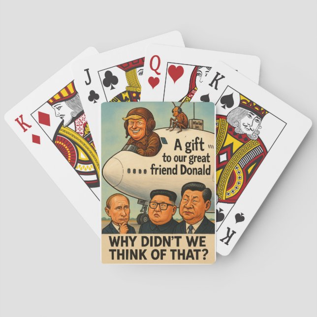 Trump's new plane from Qatar Poker Cards (Back)