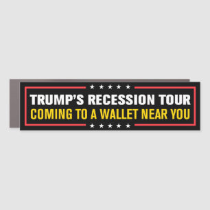 Trump's Recession Tour Tariffs Anti-Trump Car Magnet