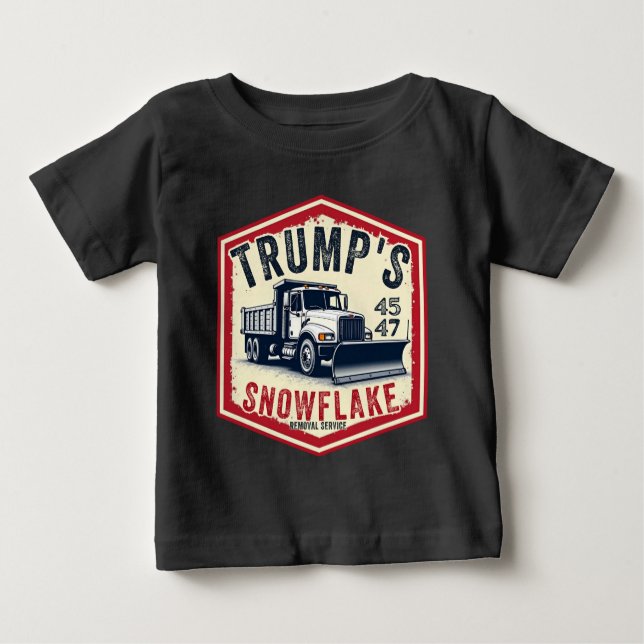 Trump's Snowflake Removal Service Funny Christmas Baby T-Shirt (Front)