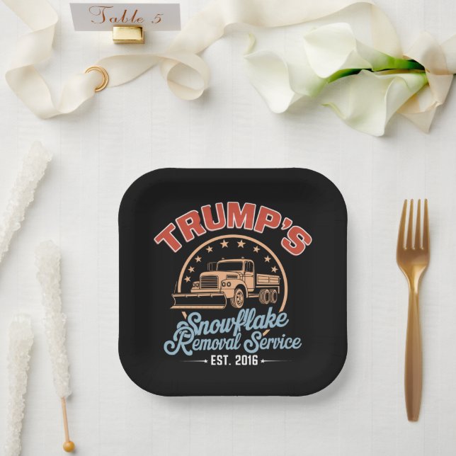 Trump's Snowflake Removal Service Trump 2024  Paper Plates (Wedding)