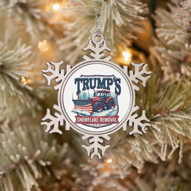 Trump's Snowflake Rmoval Service Inauguration Day  Pewter Christmas Ornament (Tree)