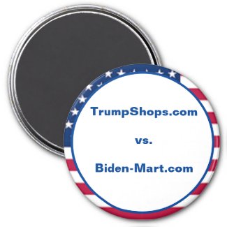 TrumpShops.com vs. BidenMart.com Refrigerator Magnet