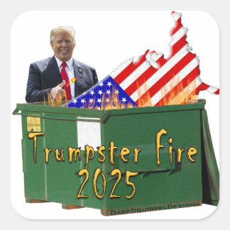 Trumpster Fire (oil paint texture) Square Sticker