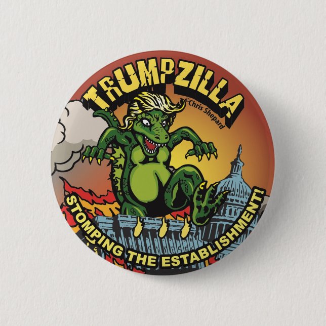 Trumpzilla! Godlizard Political Trump Pin Dinosaur (Front)
