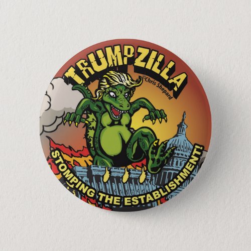 Trumpzilla Godlizard Political Trump Pin Dinosaur