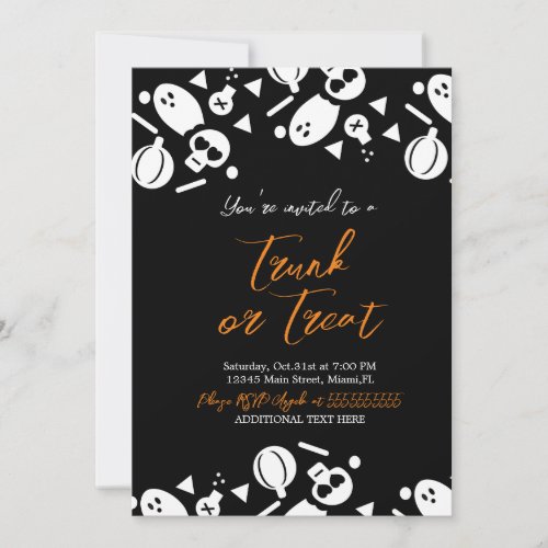 Trunk a Treat Halloween Ghost Sprinkles Invitation