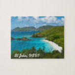 Trunk Bay, St John USVI Jigsaw Puzzle<br><div class="desc">The beautiful white sand beach at Trunk Bay on the Caribbean island of St John in the US Virgin Islands.  Text is customizable!</div>