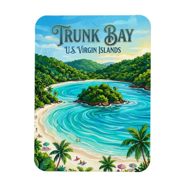 Trunk Bay U.S. Virgin Islands Magnet (Vertical)